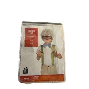 Grandpa Kit 100 days of School Costume Bow Tie, Suspenders, Hat & Button